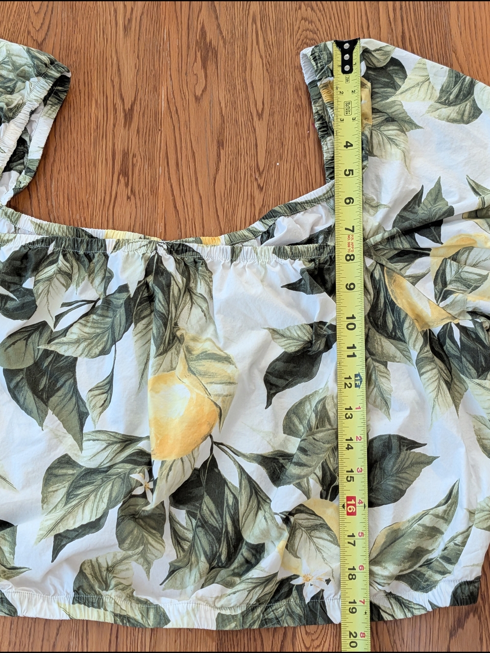 H&M Lemon Patterned Short Sleeve Cotton Crop Top - Picture 12 of 12